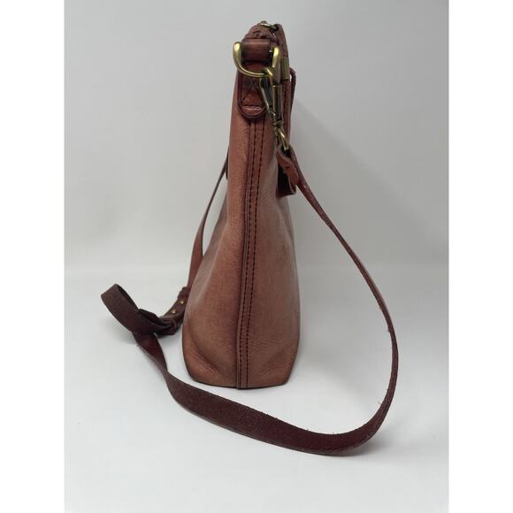 Madewell Mini Transport Tote Brick Red Leather Women's Hobo Purse Handbag - Picture 7 of 16